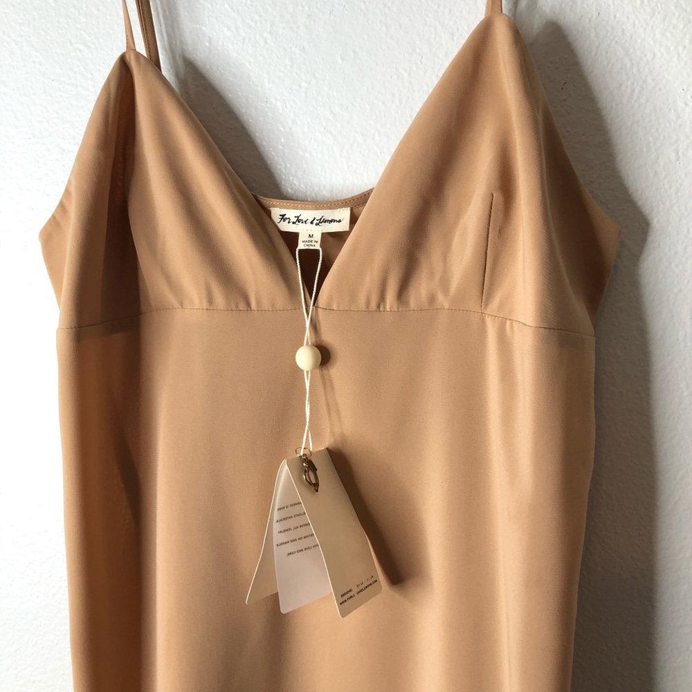 For Love and Lemons Tan Slip Dress